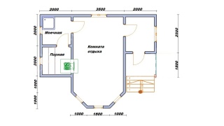 Баня из бруса 6×7.5 (Б-126), 36 м²