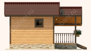 Баня из бруса 6×6 (Б-70), 28 м²