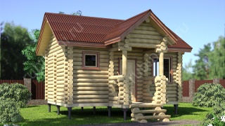 Баня из бревна 4×5.5 (ББ-6), 22 м²