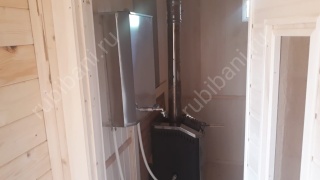 Баня из бруса 6×4 с террасой (Б-5), 24 м²