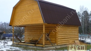 Дом-баня 6×6 с террасой, 36 м²