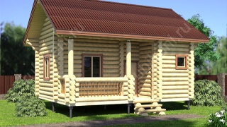 Баня из бревна 5.5×7 (ББ-54), 38.5 м²
