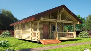 Баня из оцилиндрованного бревна 7×9 м (ББ-45), 63 м²