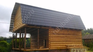 Дом-баня 6×8 с террасой, 48 м²