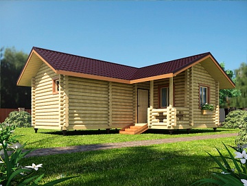 Баня из оцилиндрованного бревна 6.5×9 (ББ-50), 46 м²