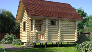 Баня из бревна 4.6×5.5 (ББ-3), 23 м²
