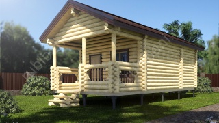 Баня из бревна 4.5×8.5 (ББ-17), 38.25 м²