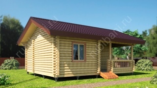 Баня из оцилиндрованного бревна 7×8 м (ББ-48), 48 м²