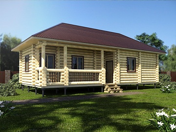 Баня из бревна 5.5×12.2 (ББ-16), 67.1 м²