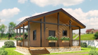 Баня из бруса 5.5×7 (Б-69), 38 м²