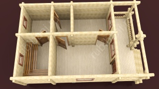 Баня из бревна 5.5×8.5 (ББ-7), 46.75 м²