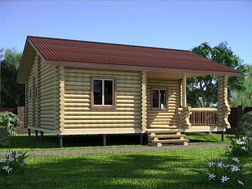 Баня из бревна 8×8.5 (ББ-56), 68 м²