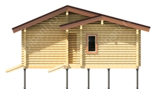 Баня из оцилиндрованного бревна 8.5×9 (ББ-40), 67 м²