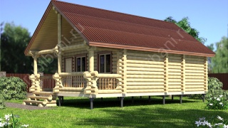 Баня из бревна 5.5×8.5 (ББ-7), 46.75 м²