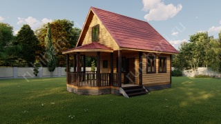 Баня из бруса 6×8 (Б-124), 70 м²