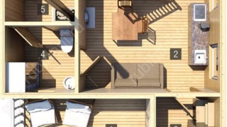 Дом-баня 6×4 с террасой, 24 м²