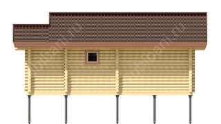 Баня из оцилиндрованного бревна 8.5×9 (ББ-40), 67 м²