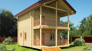Баня из оцилиндрованного бревна 6×8.2 м (ББ-44), 96 м²