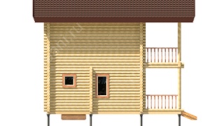 Баня из оцилиндрованного бревна 6×8.2 м (ББ-44), 96 м²
