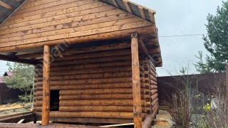 Баня 6×6 м с открытой террасой, 48 м²