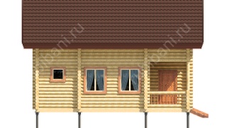 Баня из оцилиндрованного бревна 6×8 (ББ-43), 96 м²