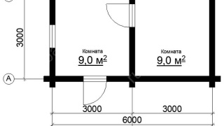 Дом 3×6 м в лапу, 18 м²