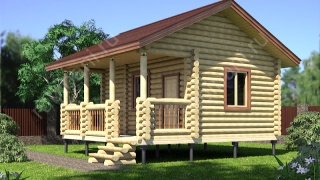 Баня из бревна 5.5×5.5 м (ББ-2), 30.25 м²