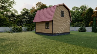 Баня из профбруса 6×6 (Б105), 63 м²