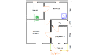 Баня из бруса 6×6 (Б88), 36 м²