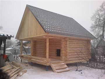 Баня 6×4 с террасой, 24 м²