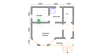 Баня из бруса 6×6 (Б80), 35 м²