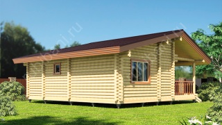 Баня из оцилиндрованного бревна 8.5×9 (ББ-40), 67 м²