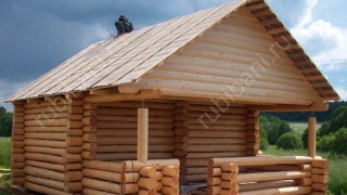 Баня 5×5 с террасой, 25 м²