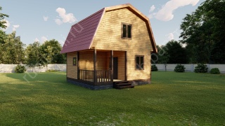 Баня из профбруса 6×6 (Б105), 63 м²