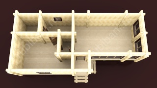 Баня из бревна 5.5×12.2 м (ББ-15), 67.1 м²