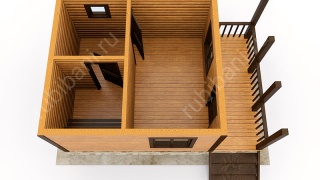 Баня из бруса 6×4 с террасой (Б-5), 24 м²