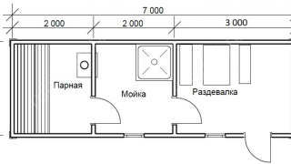 Мобильная баня 2.3×7, 16.1 м²