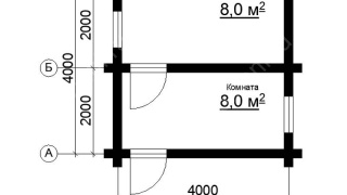 Дом 4×4 м в чашу, 16 м²