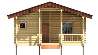 Баня из оцилиндрованного бревна 6×7 (ББ-42), 42 м²