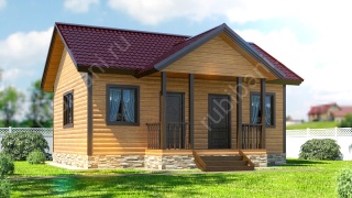 Баня из бруса 8×7 (Б-14), 60 м²