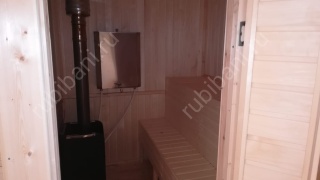 Баня из бруса 6×4 с террасой и балконом (Б-3), 24 м²